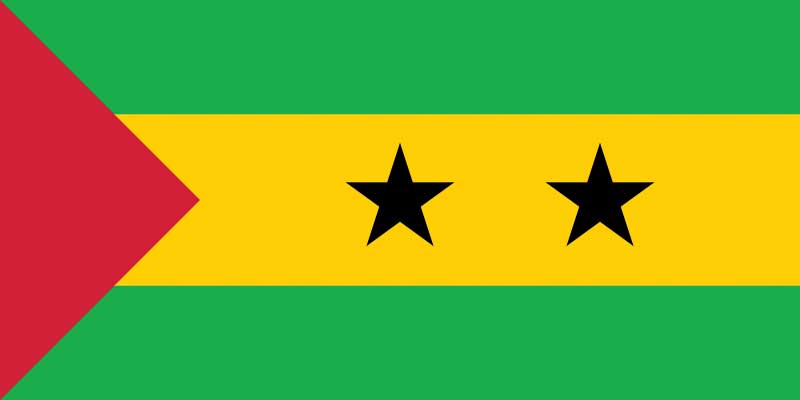 Drapeau de l'Archipel de Sao Tomé-et-Principe, Afrique