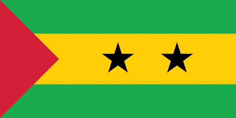 Drapeau de l'Archipel de Sao Tomé-et-Principe, Afrique